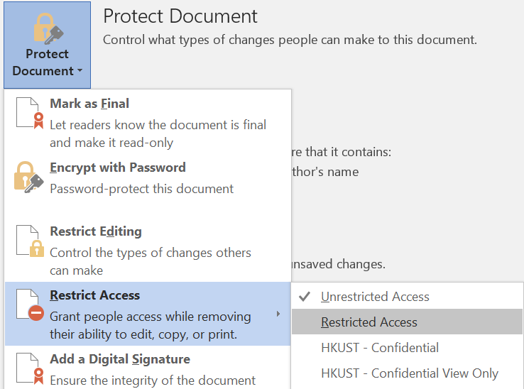 prevent a document from being copied word for mac 2016